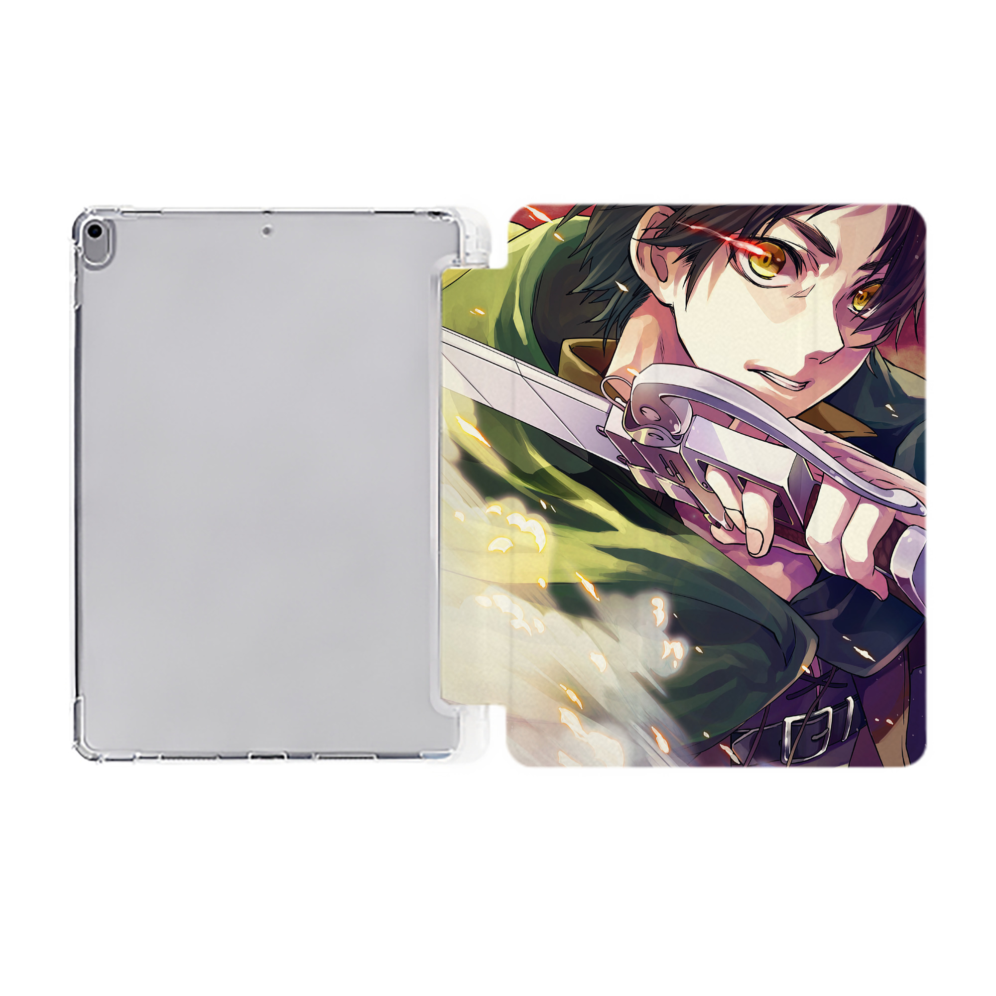 （画像用） 進撃の巨人 Attack on Titan IPad ケース ペン収納付き 三つ折りスタンド PUレザー×シリコン 対応機種9.5/10.5/10.9インチ